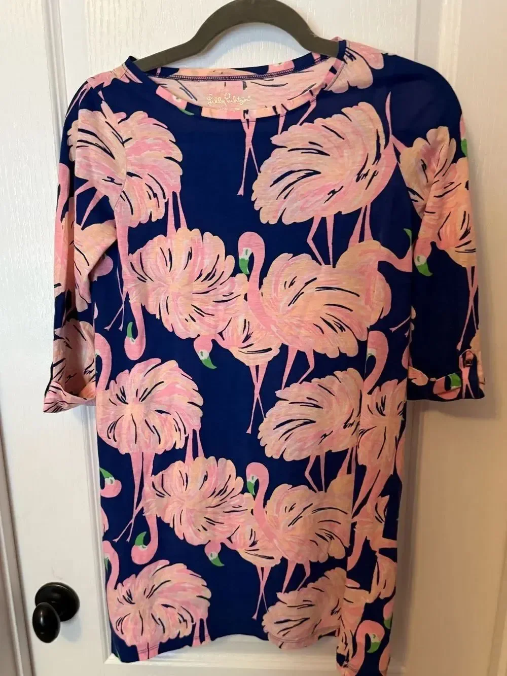 Lilly Pulitzer Girls Mini Edna Dress Gimme Some Leg Flamingo